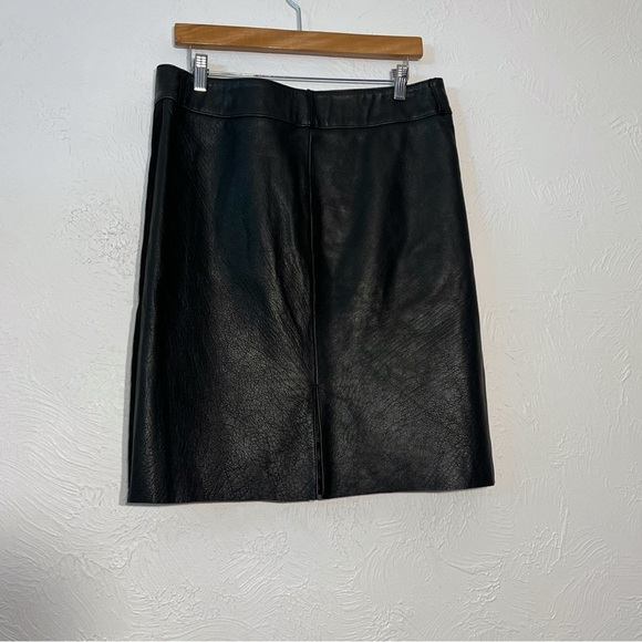 Scotch & Soda Black Buffalo Leather Midi Skirt Large - Picture 2 of 8